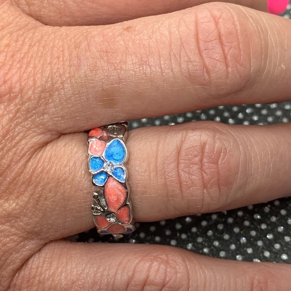 Boho Pink Butterfly Blue Flower Petal Shape - Picture 2 of 7